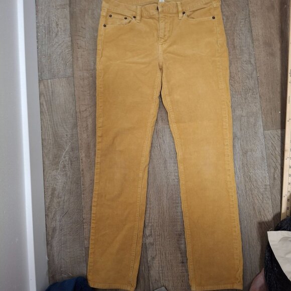 J.Crew Denim - J.Crew Matchstick Corduroy Pants Size 29 Mustard Yellow Womens